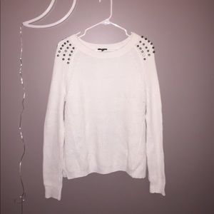 Express white studded shoulder sweater
